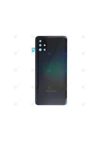 Samsung Uyumlu A51 Logolu Arka Pil Kapağı, Lens Hariç Sm-a515f - Siyah