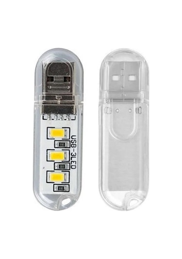 Powermaster Pm-34390 Flash Bellek Görünümlü Taşınabilir 3 Led Beyaz Işık Usb Gece Lambası