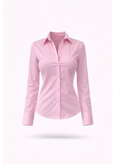 5in1Canpolat Pembe Pens Detaylı Slim Fit Gömlek 018