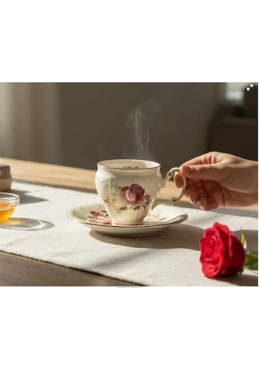Roykıng Rose 6 Lı Kahve Fincan Takımı Krem