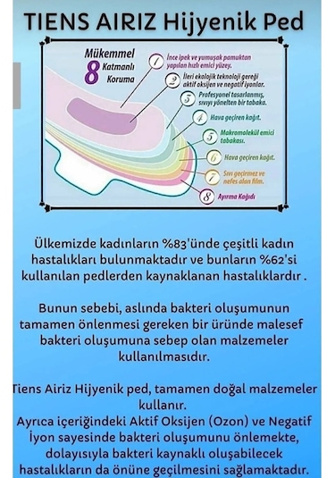 Tiens Airiz Hijyenik Kadın Ped 6 Set