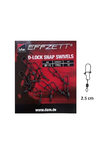 Dam Effzett D-lock Snap Swivels Klipsli Fırdöndü S Beden 10 Adet