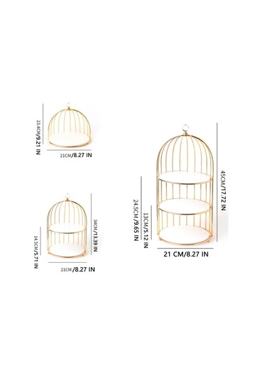 Fochsia Mumm Hiboux Altın Tek Katlı Zarif Pasta Standı Çay Partisi Ve Hediyelik