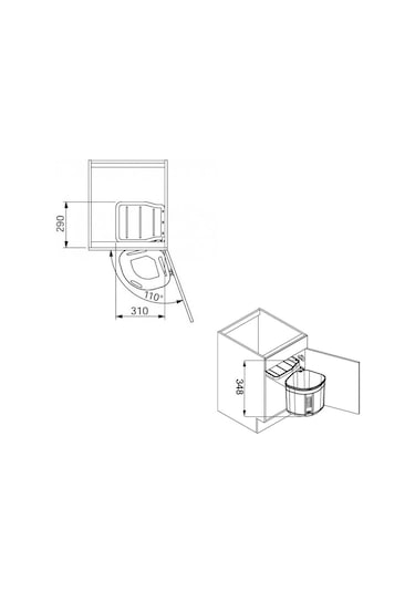 Franke Çöp Kutusu Dolap İçi Mini Sorter 17 Litre Siyah