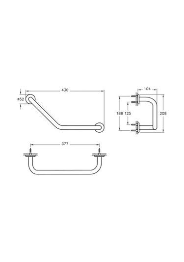Vitra A44376 Arkitekta Küvet Tutamağı, Krom