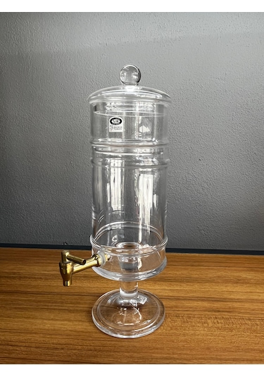 Lüks Musluklu Cam Lohusa Şerbetlik Damacana Sebil 1,50 Lt Şeffaf