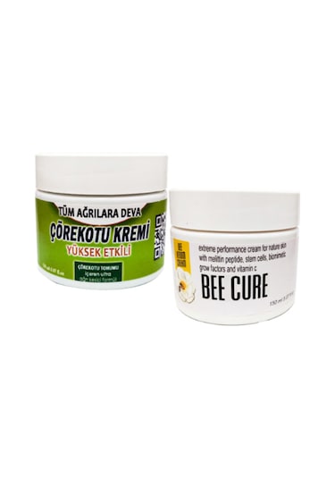 Çörek Otu Kremi Orta Boy Agrilar İçin Krem 100 Ml Krem + Bee Cure Krem 150 Ml / Sırt Bel Kas Diz Dirsek İskelet Eklem Ağrılarına Masaj Seti