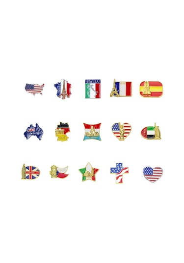 Dünyaca Ünlü Bina Broşu Kalp Şekli Bayrağı Hatıra Anı Çinko Mp276-3 Mp276-3 Çok Renkli