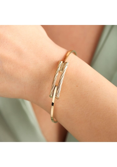 Altın Kaburga Kelepçe Iki Sıra Burgu Form N11.4809