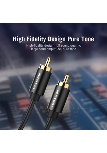 Ximistore9 Vention Metal Rca Koaksiyel Ses Kablosu, Altın Kaplı Uçlar Ve Saf Bakır İletken İle Spdıf Ses Sinyali Aktarımı, 2 Metre
