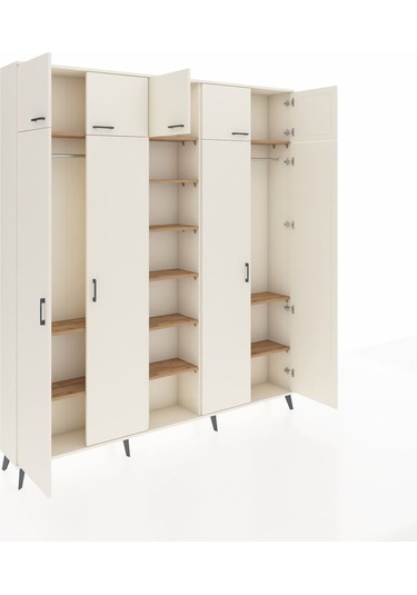 Arges Dolap 12 Raflı 9 Kapaklı 2 Askılı 220x30x243 Aytaşı-aytaşı/çam Aytası/atlas Çam