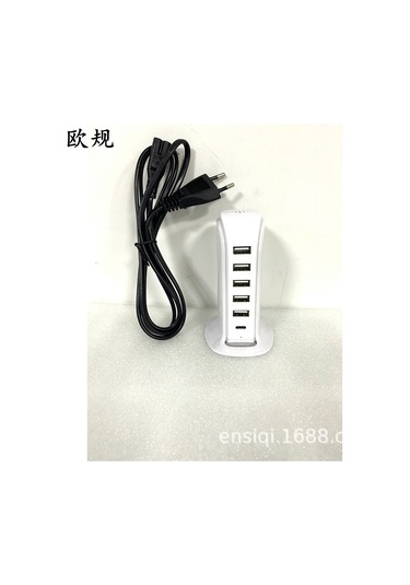 Geeksen Beyaz 6 Usb Portlu Masaüstü Şarj Cihazı 5v/4a 20w Abd Standartı Telefonlar İçin 506al