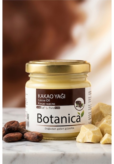 Botanica %100 Saf Kakao Yağı Doğal Cilt Nemlendirici Çatlak Önleyici Vücut Bakımı Besleyici Bitkisel 100 Ml 100 ML