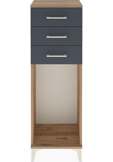 Arges Dolap 3 Çekmeceli 44x30x134 Çam-antrasit Çam