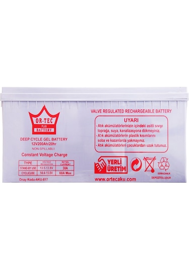 12 volt 200 amper deep cycyle gel akü