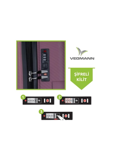 Vegmann Polipropilen Pp Atlas Mürdüm Büyük Boy Valiz Mürdüm