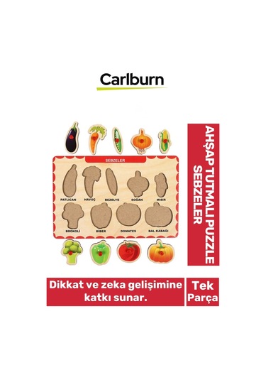 Özel Üretim Eğitici Öğretici Zeka Geliştirici Çocuk Ebeveyn Sebzeler Ahşap Tutmalı Puzzle