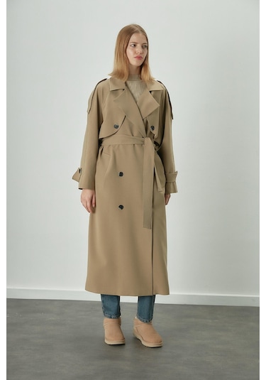 Manuka Premium Oversize Trençkot Bej