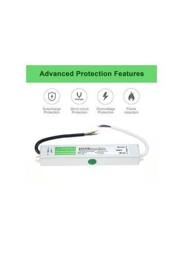 Yifomall 24v 24w Ip67 Su Geçirmez Dış Mekan Led Gönüllü Kaynak - Kısa Devre, Aşırı Yük Ve Aşırı Gerilim Korumalı - Ac90-250v Girişli Alüminyum Kasa