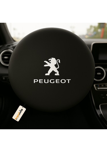 Peugeot Araba Penye Kumaş Direksiyon Kılıfı Siyah - Direksiyon Koruyucu Kılıf Siyah