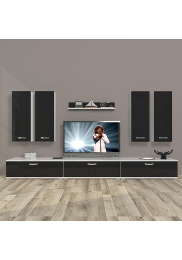 Decoraktiv Eko 8d Slm Tv Ünitesi Tv Sehpası Beyaz - Siyah