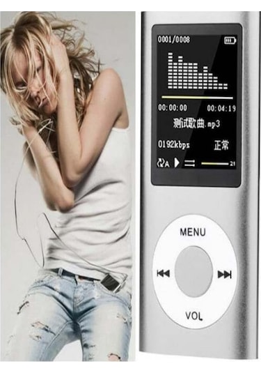 Springsun 32 Gb 1.8 İnç Lcd Ekranlı Taşınabilir Mp3 Mp4 Çalar Fm Radyo Gümüş