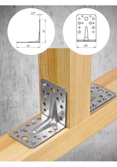 Bolt Proff Güçlendirilmiş Galvanizli Köşe Bağlantı Elemanı 90x90x65 Mm 10 Adet 221160092