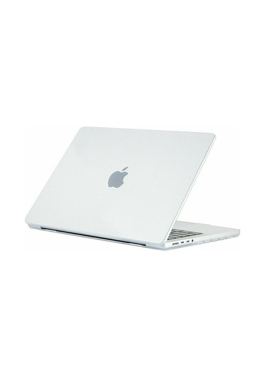 Arabulalaca Macbook Air 13 2020 A2179 Karbon Desenli Koruma Kılıf Beyaz