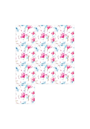 Geekyou 20x20cm Mediterranean Tarzı Pvc Otomatik Yapışkan Duvar Çini Sticker, 10 Adet, Kolay Uygulama Ve Kaldırma, Ev Dekoru İçin Renkli Desenler Diğer