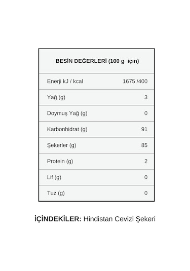 Hanzade Bitkisel Hindistan Cevizi Şekeri 250 G
