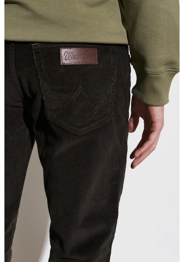 Wrangler Slim Fit Texas Dar Paça Normal Bel Yeşil Erkek Kadife Pantolon W12sec221 001
