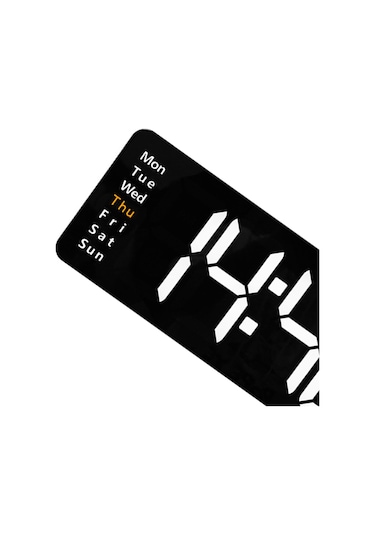 Suntek Ev İçin Uzaktan Kumandalı USB Tarih Hafta Sıcaklık Göstergeli Dijital Duvar Saati Siyah