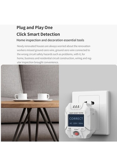 Besthome1 Smart Lcd Screen Duka St-1 Plug Tester - Versatile Electrical Circuit Control