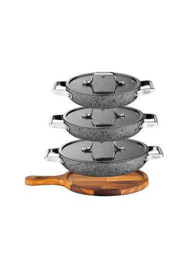 Brioni Sh-110101 Stone 7prç Sahan Seti Gri