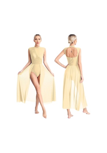 Şampanya Kadın Çağdaş Lirik Dans Elbise Bale Jimnastik Leotard Kolsuz Şifon Dökümlü Elbise Sahne Performansı Giyim Bej Şampanya Kadın Çağdaş Lirik Dans Elbise Bale Jimnastik Leotard Kolsuz Şifon Dökümlü Elbise Sahne Performansı Giyim Bej