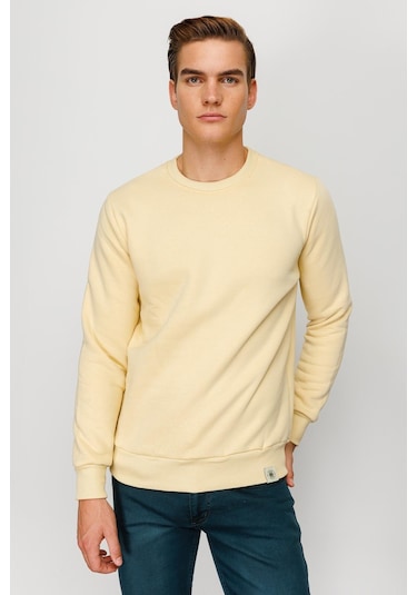 Igs İgs Erkek Sarı Standart Bisiklet Yaka Sweatshirt Sarı