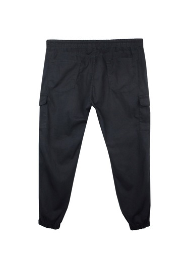Erkek Büyük Beden 100-156 Kilo Arası İçin Uygun Kargo Cepli Jogger Kot Pantolon Siyah