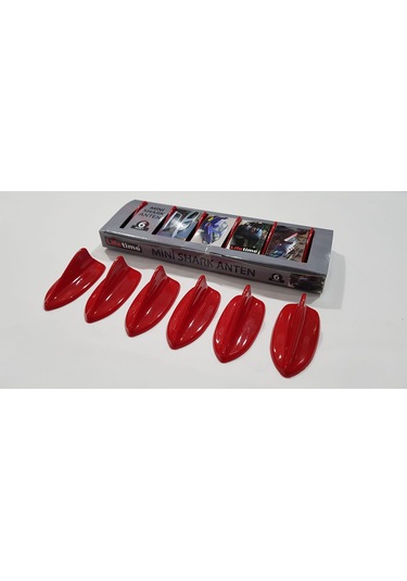 Hyundai H100 Uyumlu Mini Shark Balina Anten Seti 6 Lı Balık Sırtı Süs Anten Kırmızı