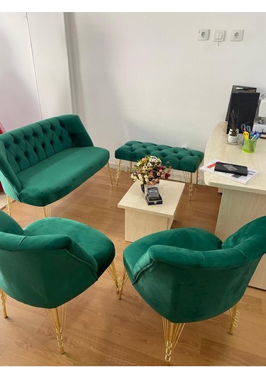 Yesil Babyface Metal Ayak Cay Seti 2 1 1 Puf Hediye