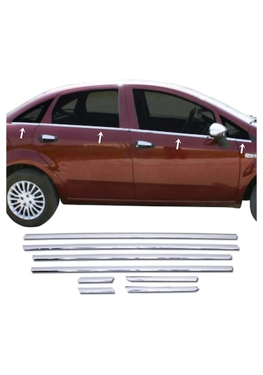 Fiat Linea Krom Cam Çıtası 8 Parça P.çelik 2007 Ve Sonrası
