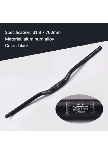 Dofolink Alüminyum Allyuminyum Bisiklet Sapı 31.8mm Çap 700mm Uzunluk 9 Manevra Mountain Bike, Climbing Bike İçin Siyah Düz/sırtlı Seçenekli