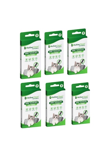 Active Clean Kedi Tuvalet Filtresi 5 Li Paket 6 Adet