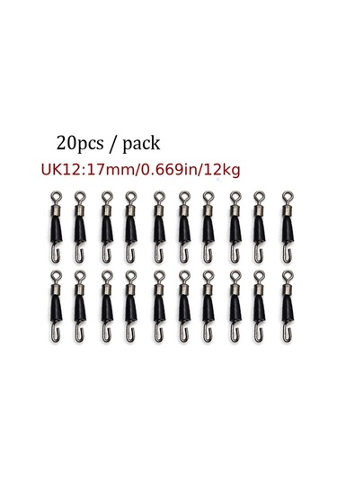 20 Adet Sazan Balıkçılık Hızlı Değişim Besleyici Döner Besleyici Döner Yapış Mücadele Konektörü - 17mm