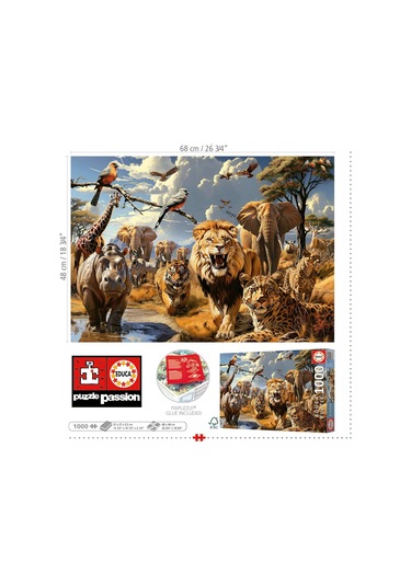 Educa 1000 Vahşi Hayvanlar Puzzle - 1000 Parça - 19920 - Wild Animals