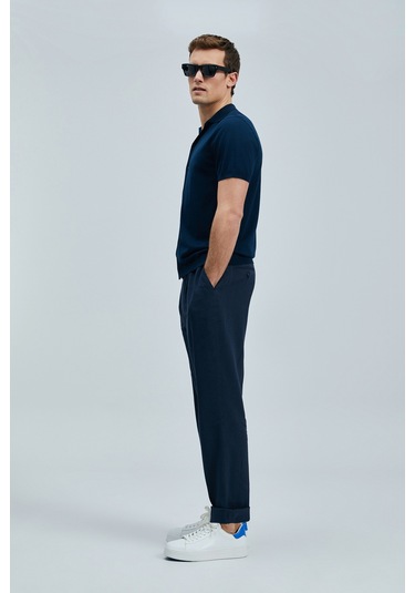 Lufian Hector Erkek Modal Karışımlı Kazak Lacivert Lacivert 111090132100200 Lacivert