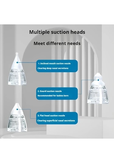 Xuweiwei Portable Electric Baby Nasal Cleaner Khaki Yumuşak Işık 3 Emme Seviyesi Ev Kullanımı