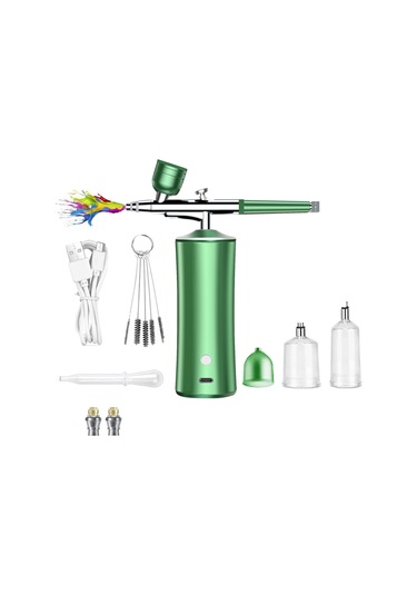 Yifomall 600kpa Yüksek Basınçlı Tırnak Sprey Tabancası, Model Boyama Ve Gradyan Renk Geçişi İçin Elektrikli Sprey Seti Temizleme Fırçası + 2 Nozul