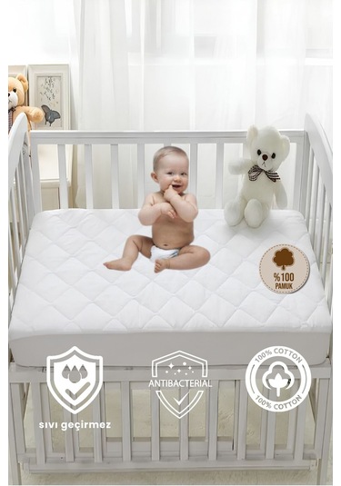 Formeya Pamuk Kapitone Fitted Sıvı Geçirmez Bebek Çocuk Alezi