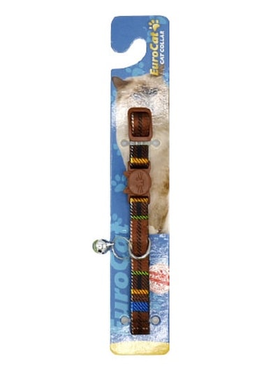 Eurocat Ekose Desenli Zilli Kedi Boyun Tasması 28 CM One Size
