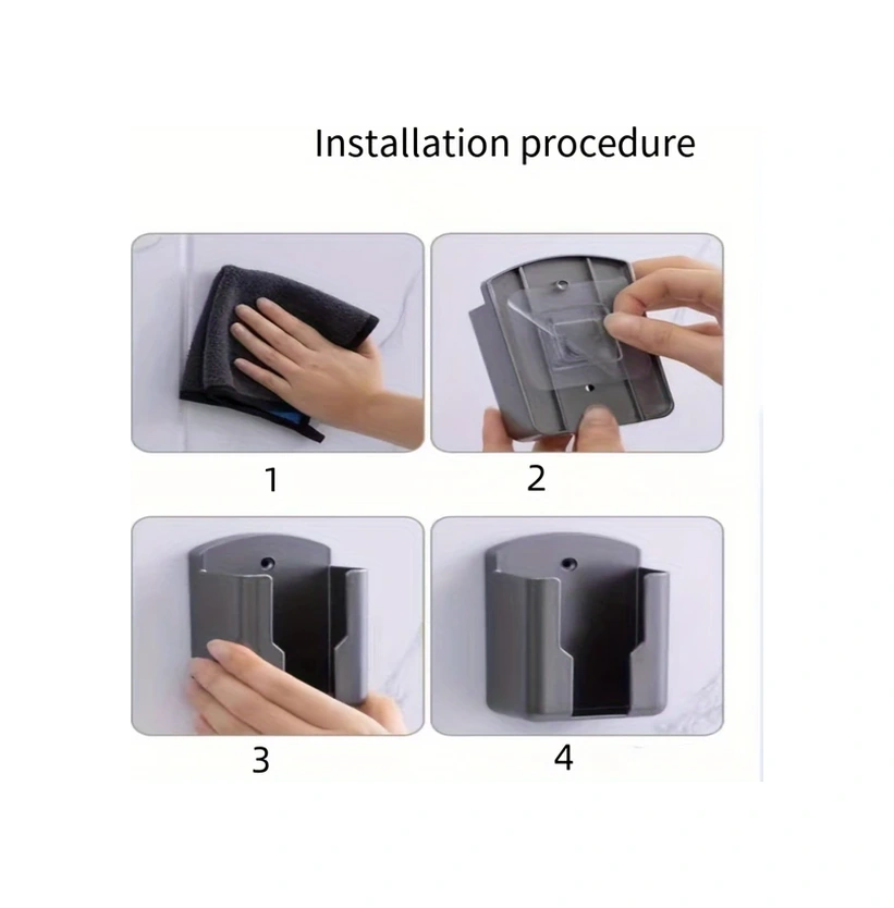 Willowhaven 1 Adet Koyu Gri Deliksiz Duvara Monte Telefon Şarj Askılığı Banyo Oturma Odası Düzenleyici Koyu Gri